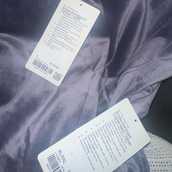 NWT Size L & XLG Lululemon Scuba Oversized Velvet Set! - Nightfall - Picture 6 of 11